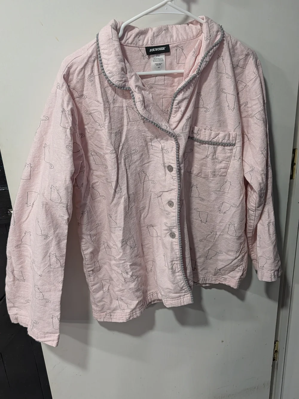 Joe Boxer Pale Pink Two-Piece Cat Print Pajama Set